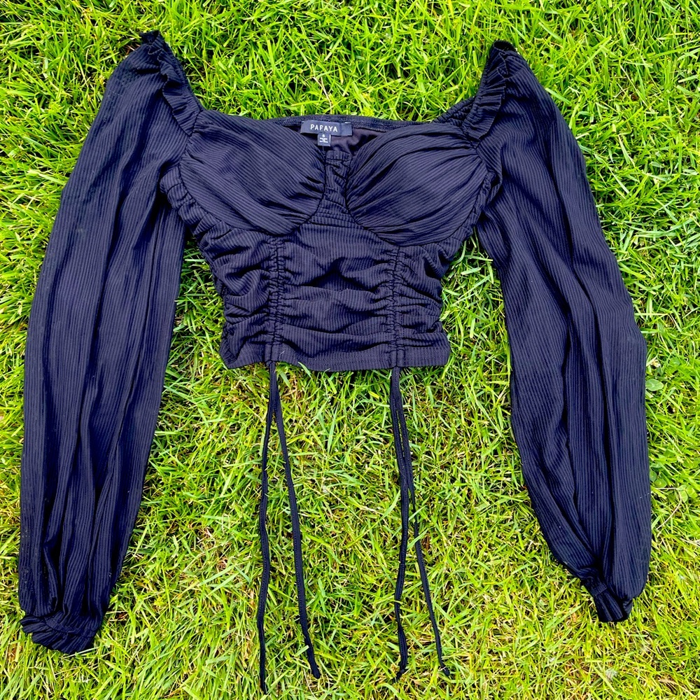 Black cropped top